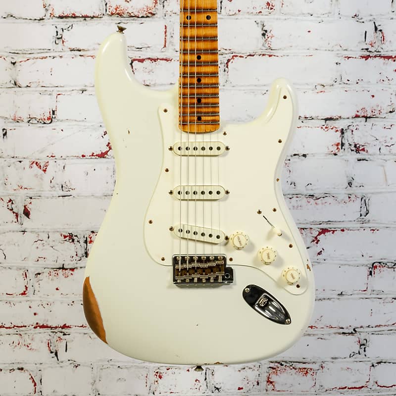Fender - B2 Custom Shop Limited Edition Fat '50s - Stratocaster Electric Guitar - Relic - Aged India Ivory - IIV - w/ Hardshell Tweed Case - x1332 (USED) image 1