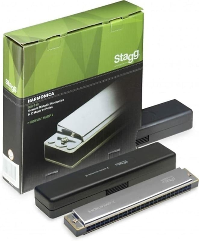 Stagg Howlin' Harp Blues Harmonica Key of C 48 Tone Reverb
