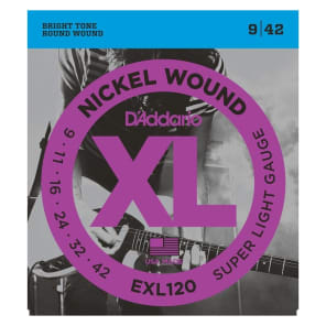 D'Addario EXL120 Nickel Wound Super Light Electric Guitar Strings, .009 - .042