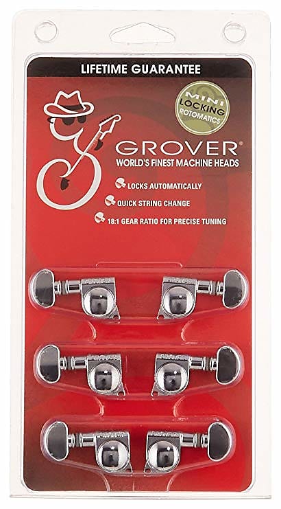 Grover 406C  Mini Rotomatic Locking Tuners 3 +3 Chrome Finish image 1