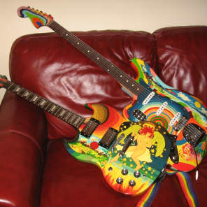 USA Custom Guitars Jack Bruce Fool Bass VI replica clone 2008 Psychedelic Left Handed image 10