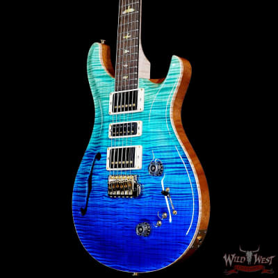 Paul Reed Smith PRS Wood Library 10 Top Special 22 Semi-Hollow Flame Maple Neck Brazilian Rosewood Fingerboard Blue Fade 6.95 LBS (US Only / No International Shipping) image 2