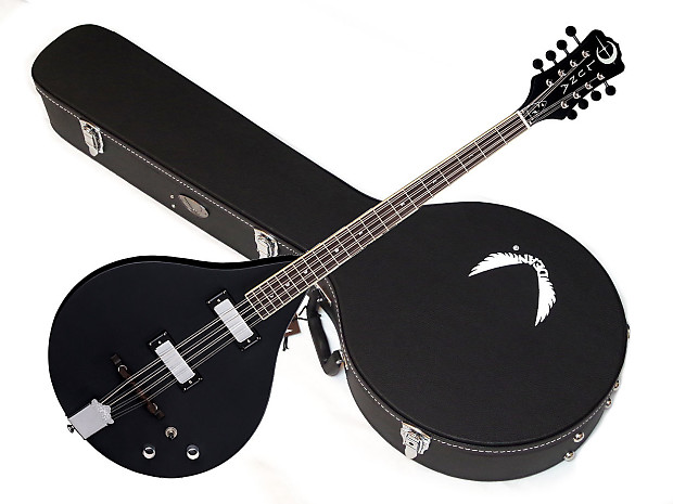 LUNA Moonbird electric Solid Body BOUZOUKI new w CASE Satin Black Humbuckers