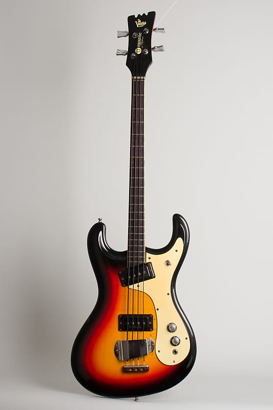 Mosrite  Ventures Solid Body Electric Bass Guitar (1966), ser. #6620, original brown tolex hard shell case. image 1
