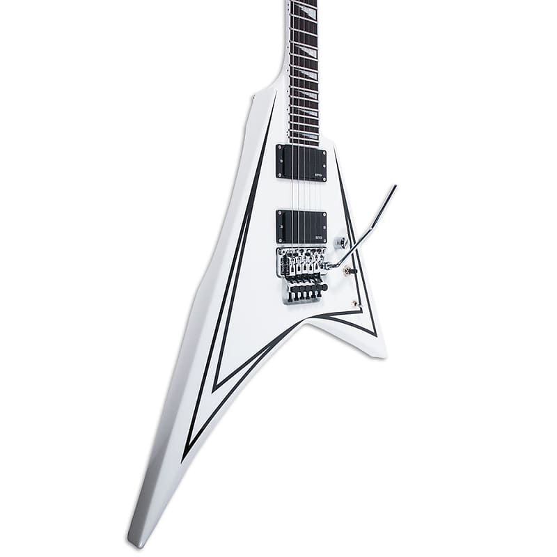 ESP E-II SV Standard Satin Grip White with Black Pinstripes