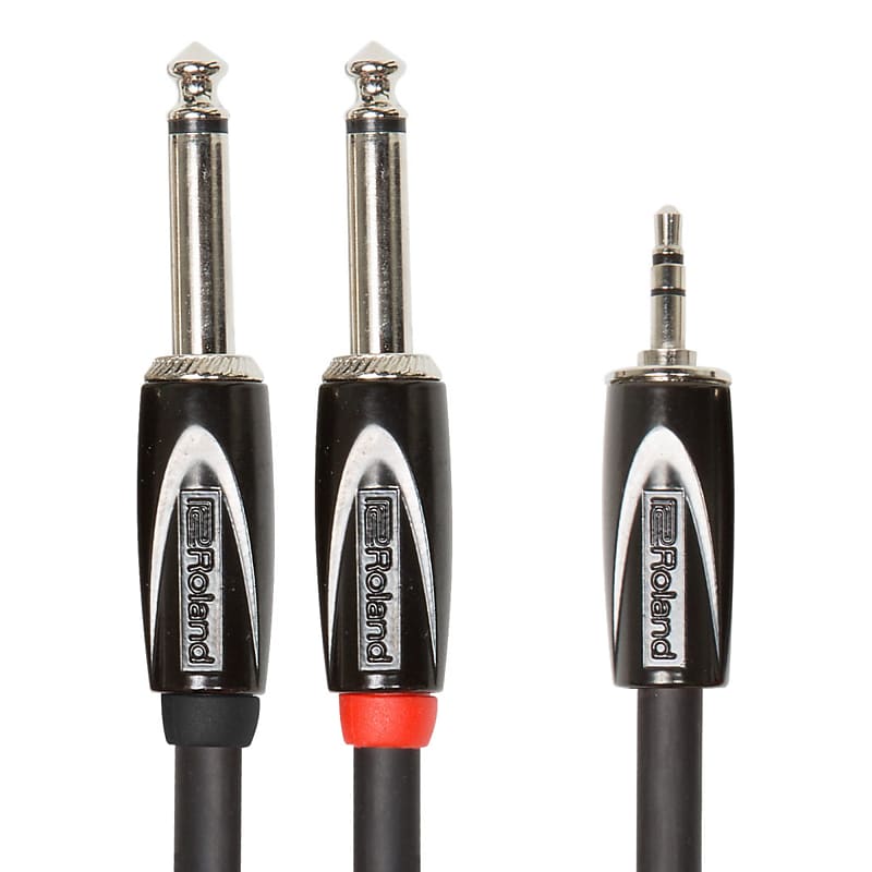 Roland Black Series Insert/splitter cable—1/8-inch TRS to two 1/4-inch - 15FT / RCC-15-3528 image 1