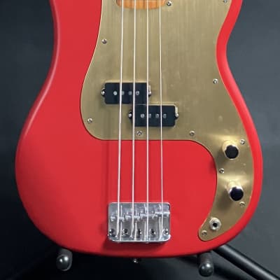 Squier 40th Anniversary Precision Bass Vintage Edition 4-String Bass Guitar Satin Dakota Red