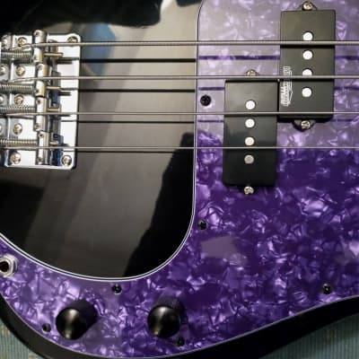 -Cashner- Black P-Bass w/Wilkinson Var-Gauss Ceramic Pickups & Purple Pickguard: BRAND NEW image 16