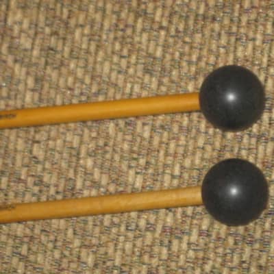 one pair of new old stock A+ Mike Balter MB10B (10B) Extra Hard Keyboard Mallets, 1 and 1/8" phenolic (plastic) round (gray color) HEADS and natural birch HANDLES - mid to late 1990s (+ packaging) Unwound Series image 7