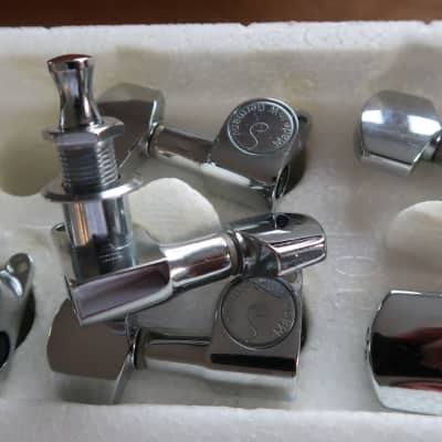 Schaller Vintage Chrome Tuners 6L, Made in West-Germany (Brand New) image 6