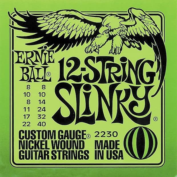 Ernie Ball 2230 12-String Slinky Electric Guitar Strings, .008/.008 - .040/.022w image 1