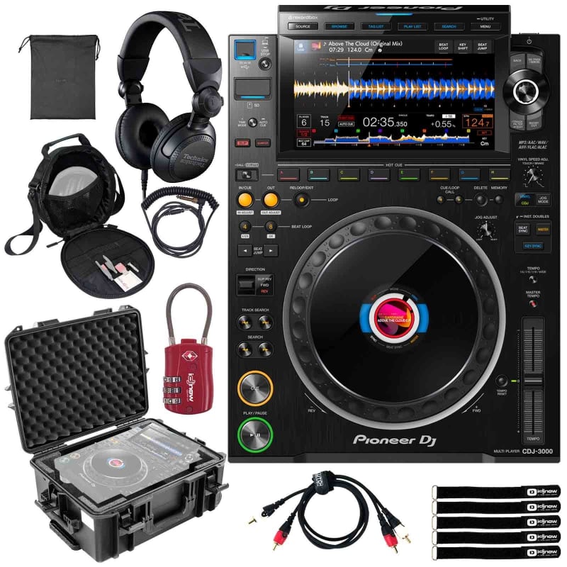 Pioneer DJ x2 CDJ-3000 Professional DJ Multi Player - Black + DJM 