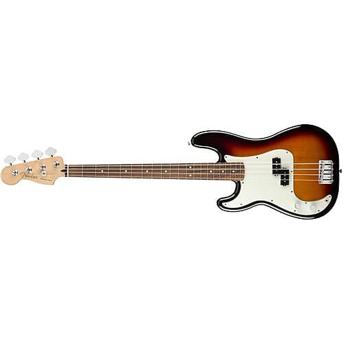 Fender Player Precision Left Handed Electric Bass Guitar, Pau Ferro Fingerboard, 3-Color Sunburst image 1