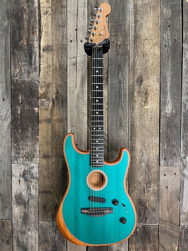 Limited Edition American Acoustasonic Stratocaster Aqua Teal Fender image 1