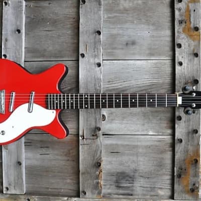 Jerry Jones Neptune Shorthorn 6 string-1991 Red w/OHSC- Super RARE Exc Shape-Wow! L@@@@K Neptune Short Horn 1991 - Red image 5