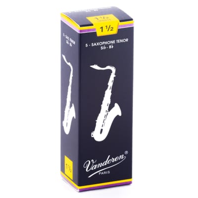 Vandoren SR2215 Tenor Sax 1.5 Strength Traditional Saxophone Reeds Box of 5 image 1