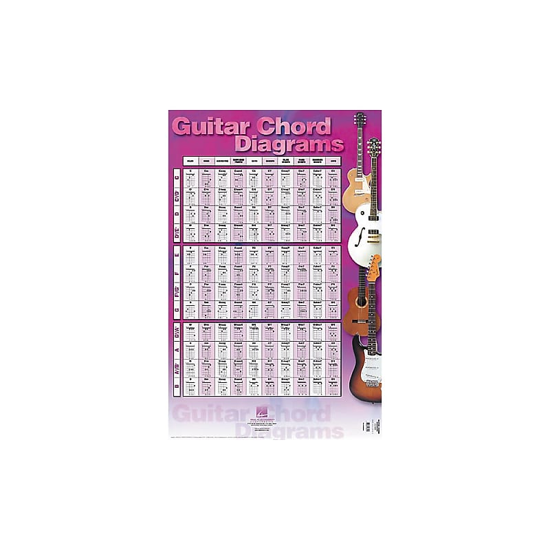 Hal Leonard Guitar Chord Diagrams Poster 22" x 34" | Reverb