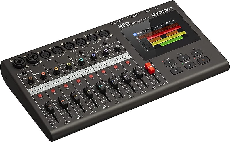 Zoom R20 Multi Track Tabletop Recorder, with Touchscreen, Onboard Editing,  16 Tracks, 6 XLR Inputs, 2 Combo Inputs, Effects, Synth, Drum Loops, and