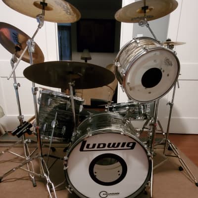 Ludwig Classic Maple Fab Outfit 9×12 / 14x14 / 14x20 Drum Set 1966 - Black Oyster Pearl image 2