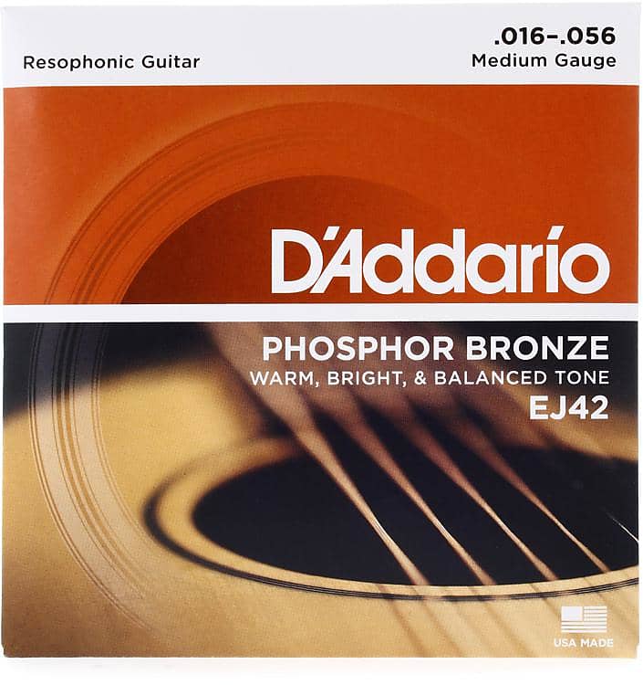 D'Addario 16-56 Medium Resophonic, Phosphor Bronze Resophonic Guitar Strings