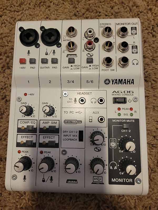 Yamaha AG06 6 Channel usb Mixer 2023 - White mixing console | Reverb