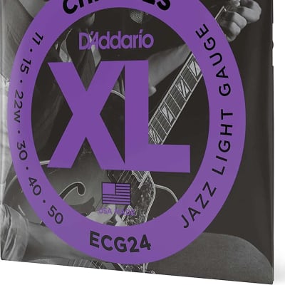 D'Addario ECG24 Chromes Flat Wound Jazz Light 11-50 Strings image 5
