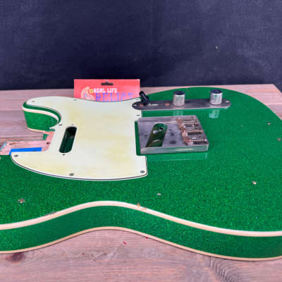 Real Life Relics  Tele® Telecaster® Body Double Bound Aged Green Flake Sparkle #4 image 7