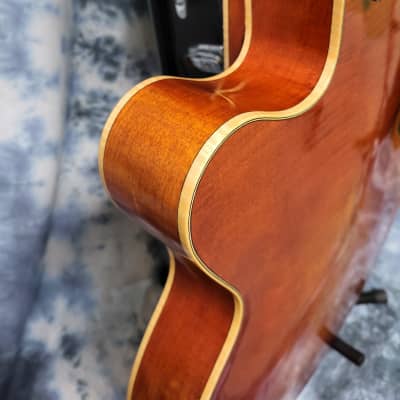 2017 Eastman T58/V-AMB Bigsby Archtop Antique Amber Varnish Finish TV Jones Pickups Pro Setup Original Eastman Hard Shell Case and COA image 12