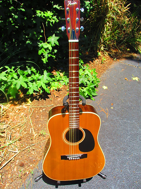 Vintage Fender F 65 Acoustic Guitar Bluegrass Rosewood 70 s Bone Saddle w Hard Case VIDEO