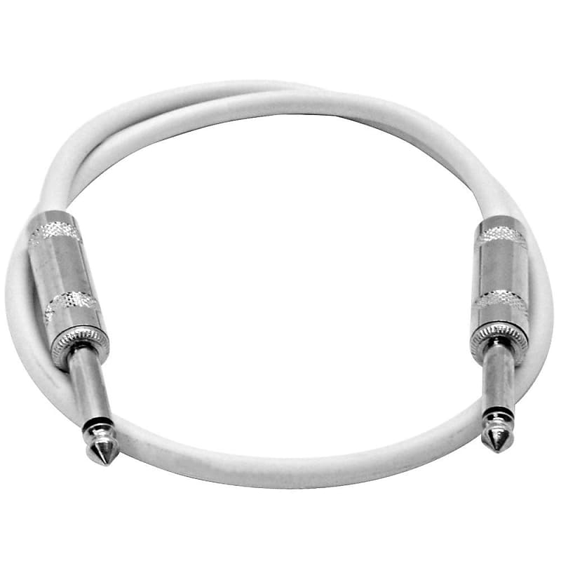 SASTSX2 White 2 Foot TS Patch Cable Reverb