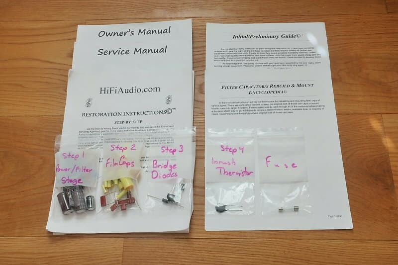 Pioneer SM-83 restoration kit filter capacitor repair rebuild fix  			