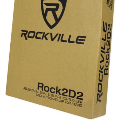 Rockville Dual Shelf Laptop+Controller Stand for Korg microKEY-49 Keyboard image 2