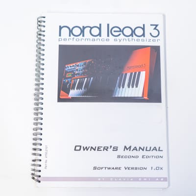Nord Lead 3 Owners Manual - Second Edition - Software Version 1.0X image 1
