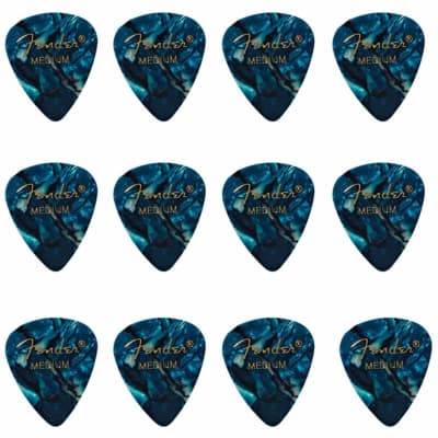 Fender 351 Shape Premier Celluloid Guitar Picks, Medium, Ocean Turquoise, 12-Pack image 3