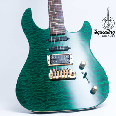 BRIAN MOORE USA M/C1 Double Cutaway 156# " Emerald Green + Rosewood" (1992) image 4