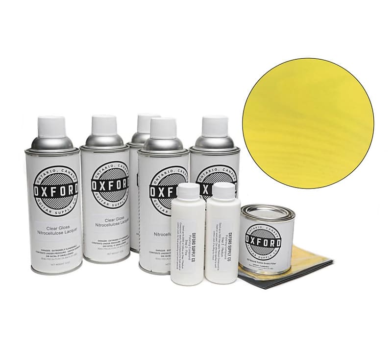 Oxford Deluxe Aerosol Nitrocellulose Lacquer Finishing Kit Reverb