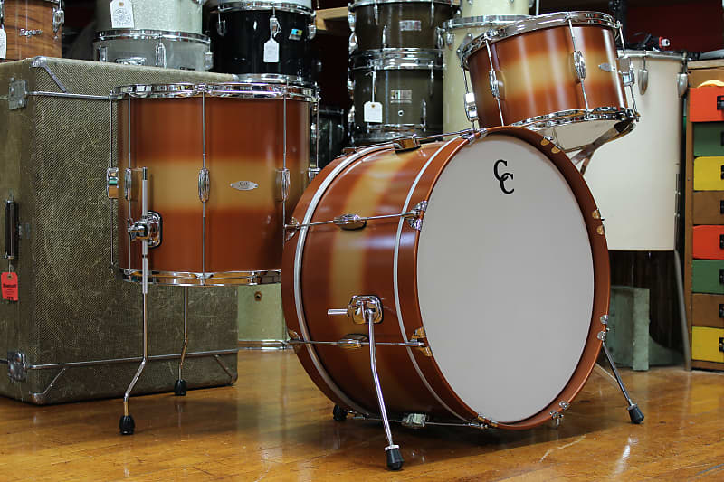 C&C Drum Company Player Date I 12x22 15x16 9x13 in Orange & Gold Duco