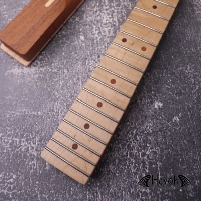 Mahogany T Style Neck, Flame Maple Board, Stainless Steel Frets, T-Type Guitar, 22 Medium Jumbo Jescar Frets, T-Style Vintage Guitar Part And Replacement image 7