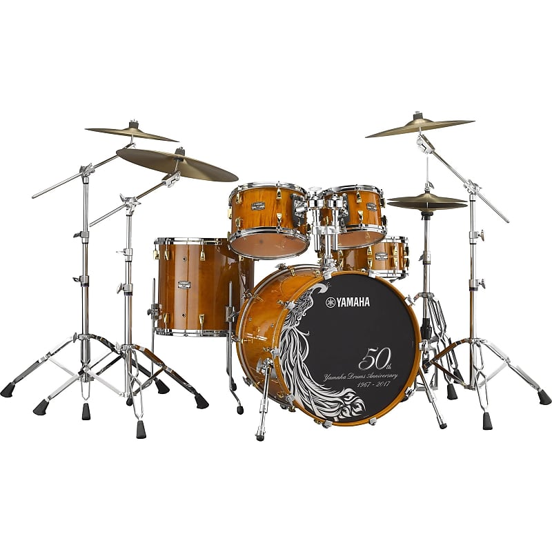 Yamaha 50th Anniversary 5 Piece Curly Maple Shell Pack - Antique Natural - Mint, Open Box image 1