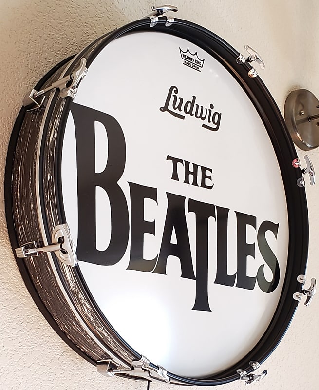 Beatles Wall Mounted Bass Drum with LED lighting and Remote! Reverb