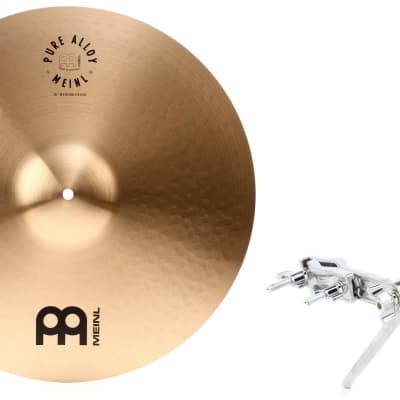 Meinl Cymbals 18 inch Pure Alloy Medium Crash Cymbal  Bundle with Gibraltar SC-GCA Grabber Cymbal Arm with Clamp image 1