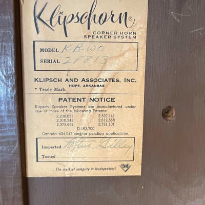 Klipsch KB-W0 1967 Klipschorn Walnut Oil Speakers (Pair) image 16
