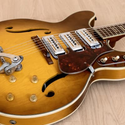 1966 Harmony H76 Vintage Electric Guitar 100% Original w/ DeArmond Gold Foils, Bigsby B3 & Case image 8