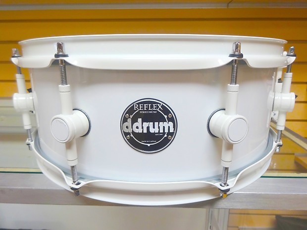 ddrum Reflex 5.5"x14" Snare Drum White on White Finish VIDEO image 1