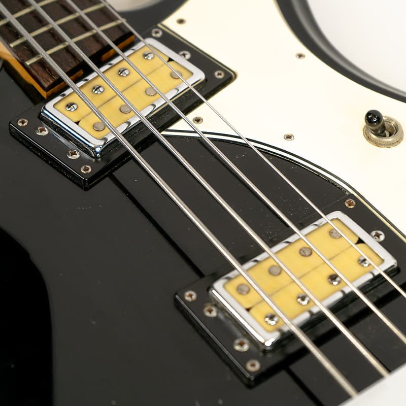Mid '70s Univox Mosrite High Hi Flyer Short Scale Bass Black