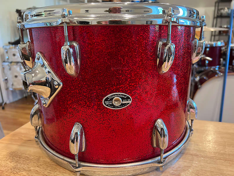 Slingerland Tom Tom Late 70s early 80s Red sparkles. | Reverb