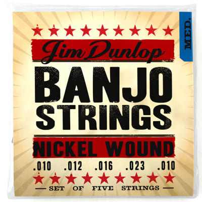 Dunlop DJN1023 Americana Series Banjo Strings - Medium Gauge, Loop End, 5-String Set image 1