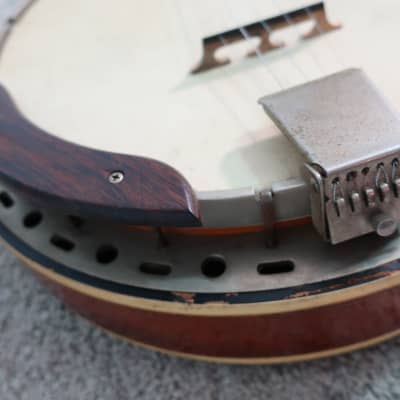 Vintage 1950s Harmony Kay 5 String USA Banjo Original Kluson Tuner Worn In Cool image 4