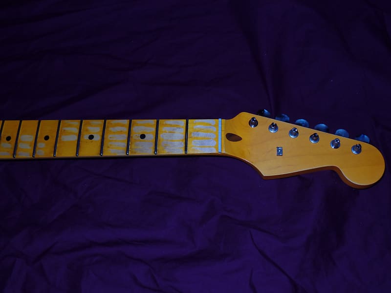 1950s hand finished relic vintage 22 fret 12 Allparts Fender Licensed Stratocaster maple neck image 1