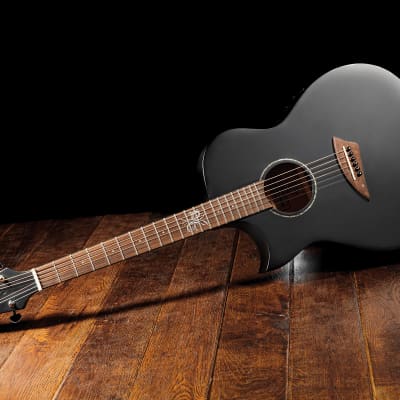 Lindo B-STOCK Left Handed Infinity ORG-SL Matte Black Slim Electro Acoustic Guitar & Padded Gigbag Strings(Minor Cosmetic Imperfections) image 11